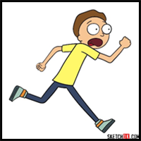 How to draw running Morty Smith (Rick and Morty)