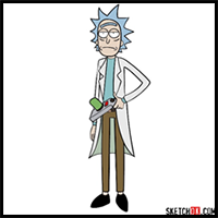 How to draw Rick Sanchez