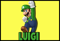 How to Draw Luigi from Super Mario with Simple Steps
