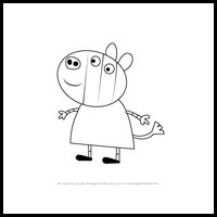 how to draw zoe zebra from pegga pig