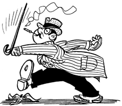 Drawing a Comical Cartoon of a Man Walking Comically