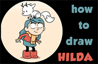 Learn How to Draw Hilda and Her Deer-Fox Easy Step by Step Drawing Tutorial for Kids & Beginners
