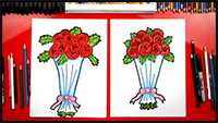 How To Draw A Bouquet Of Roses