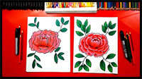 How To Draw A Peony Flower