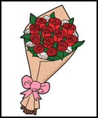How to Draw a Bouquet of Roses