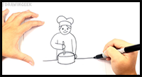 How to Draw a Cook | Cook Easy Draw Tutorial