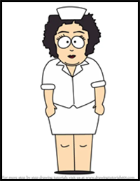 How to Draw Brunette Nurse from South Park