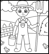 How to Draw a Cartoon Farmer