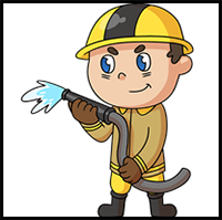 How to Draw a Firefighter
