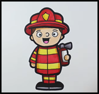 How to Draw a Firefighter