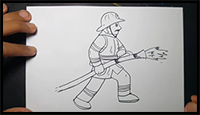 How to Draw a Firefighter
