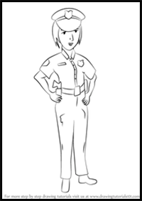 How to Draw a Female Police Officer