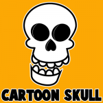 How to Draw an Easy Cartoon Skull for Halloween Step by Step Lesson for Kids