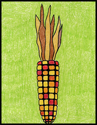 How to Draw Corn: Easy Step-by-Step Art Lesson for Kids