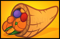 How to Draw a Cornucopia for Kids