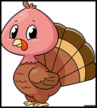 How to Draw an Easy Cartoon Turkey