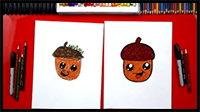 How To Draw A Cartoon Acorn