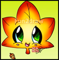 How to Draw Cute Autumn Maple Leaf