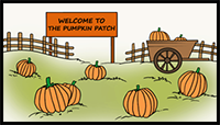 How to Draw a Pumpkin Patch