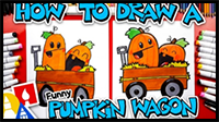 How To Draw A Funny Pumpkin Wagon