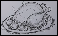 How to Draw a Roast Turkey Real Easy