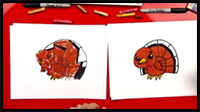 How To Draw A Cartoon Turkey