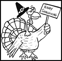 How to Draw Turkeys for Thanksgiving – Step by Step Drawing Tutorial – 2nd Version