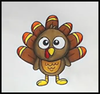 How to Draw a Cute Turkey