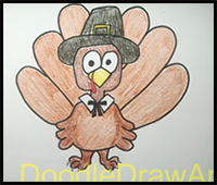 Drawing: How to Draw a Turkey in a Pilgrim Hat