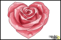 How to Draw a Heart Rose 