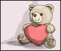 How to Draw a Valentines Day Heart Bear