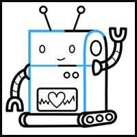 How to Draw a Cartoon Robot with Letter Ff Shapes - Easy Step-by-Step Drawing Tutorial for Kids