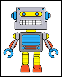 how to draw robot in 8 steps