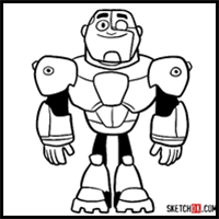 How to draw Cyborg chibi | Teen Titans