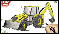 How to Draw a Bulldozer with Pencil