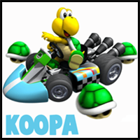 How to Draw Koopa Riding His Car from Mario Cart Drawing Tutorial