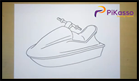 Jet Ski Easy Drawing Tutorial