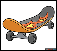 How to Draw a Cartoon Skateboard