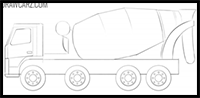How to Draw a Concrete Truck