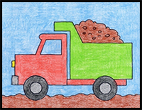 Easy How to Draw a Dump Truck Tutorial