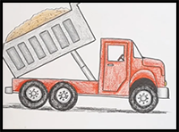 How to Draw a Dump Truck