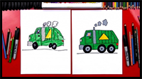 How to Draw a Garbage Truck