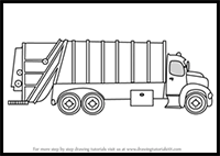 How to Draw Garbage Dumper Truck