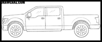 How to draw a Ford Truck
