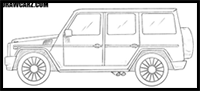 How to draw a Mercedes-Benz G-Class