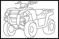 How to Draw Kawasaki ATV