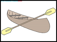 how to draw a canoe for kids