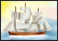 How to Draw a Ship for Kids