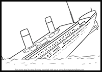 How to Draw Titanic Sinking