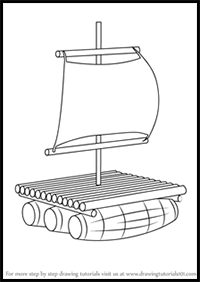 How to Draw a Wooden Raft